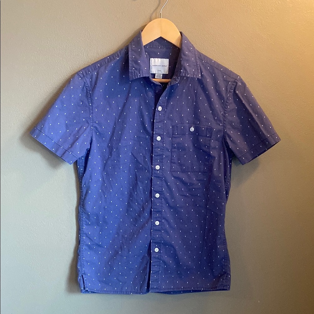 American Eagle Outfitters Blue Tailored Casual Shirt Sz XS
